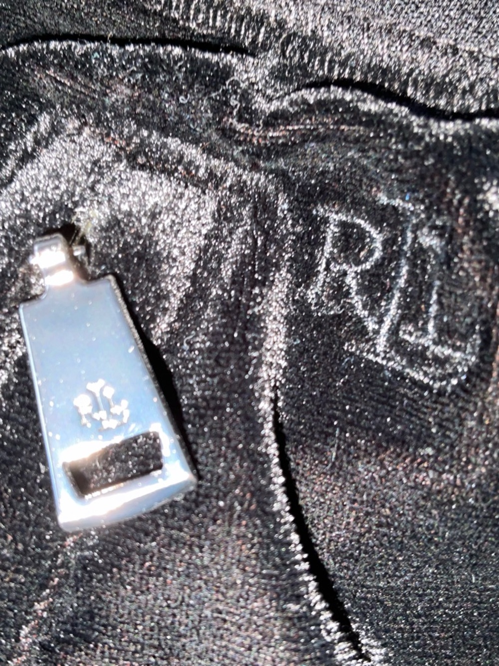 Lauren Ralph Lauren Velour Lounge Set Black XL Top L Pants Soft Stretch - Picture 12 of 13